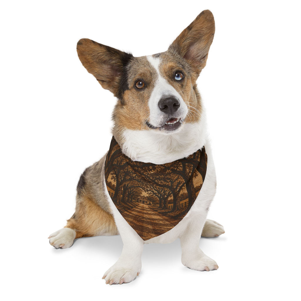 Dog Bandana Collar – Marquetry Live-Oak Lane | Machine-Washable, S–XL