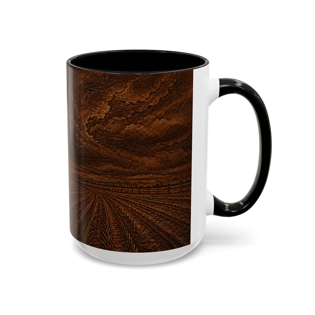 Windmill Farmhouse Coffee Mug – Embossed Leather Windmill | Ceramic Accent Mug, 11oz or 15oz