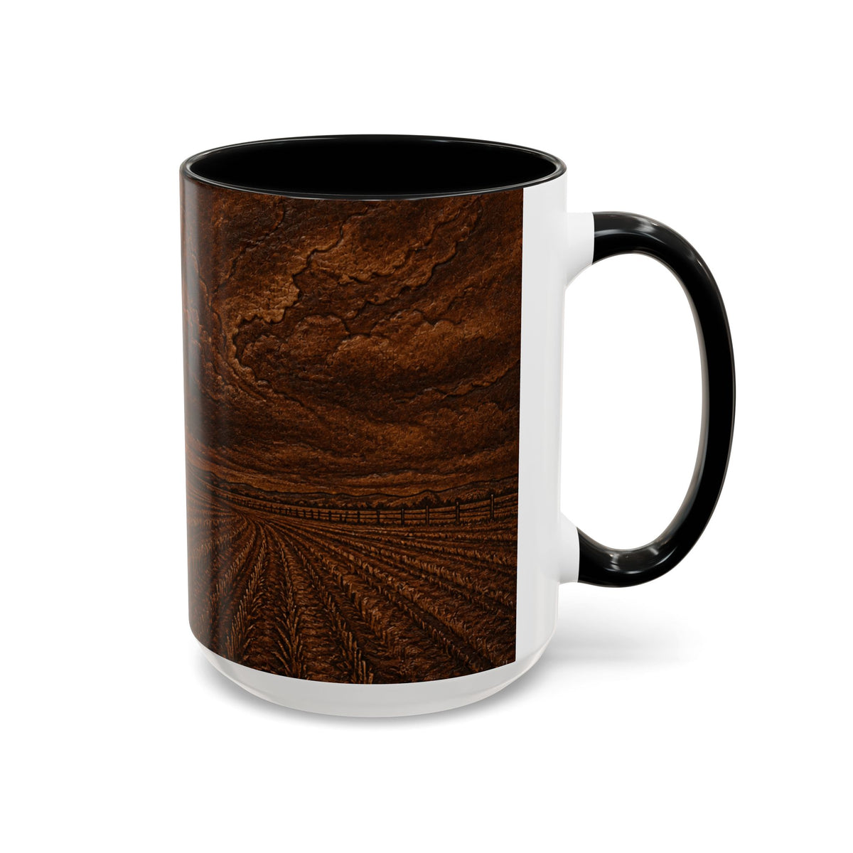 Windmill Farmhouse Coffee Mug – Embossed Leather Windmill | Ceramic Accent Mug, 11oz or 15oz
