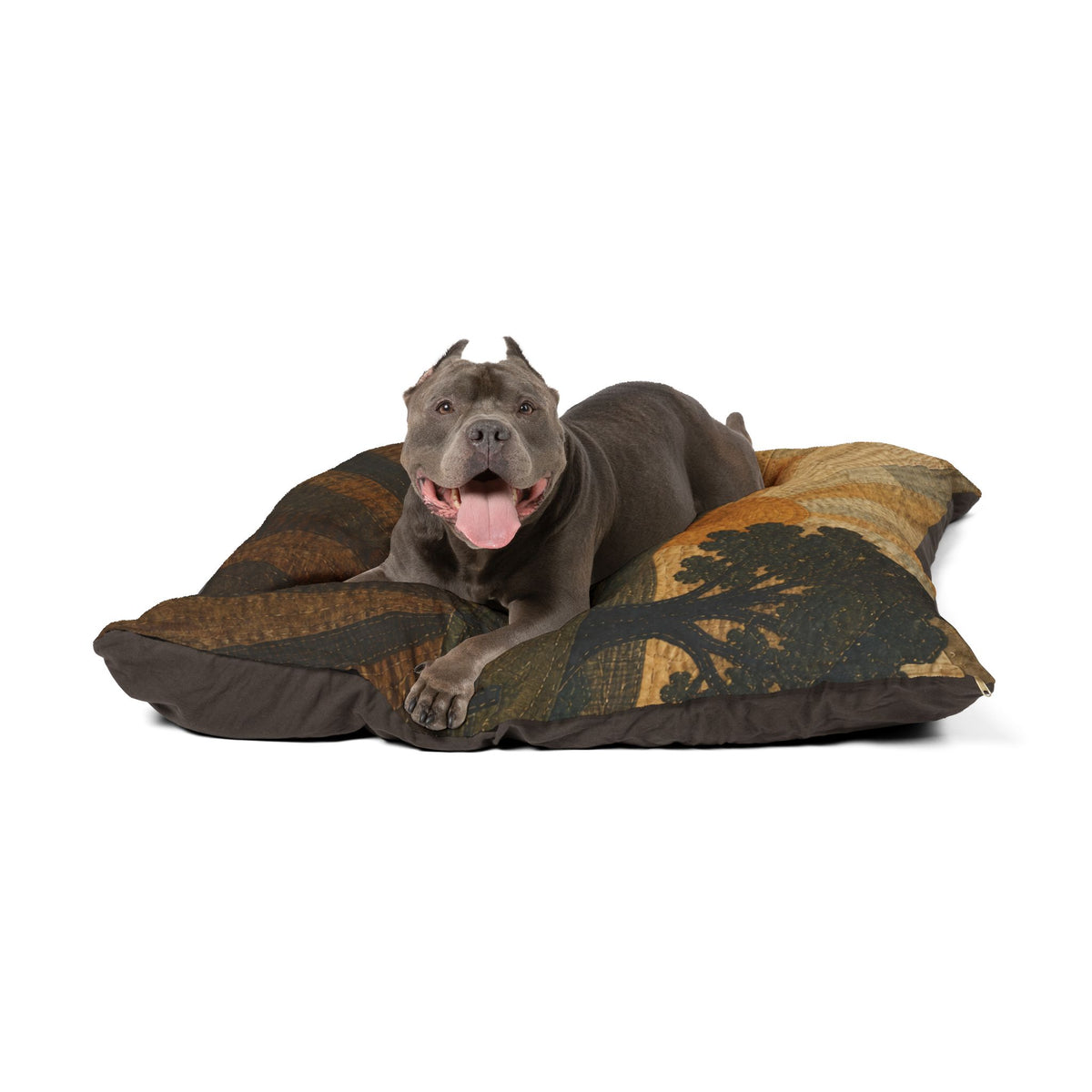 Washable Dog Bed – Quilted Pasture Sunset | Soft Fleece Pet Bed, 3 Sizes