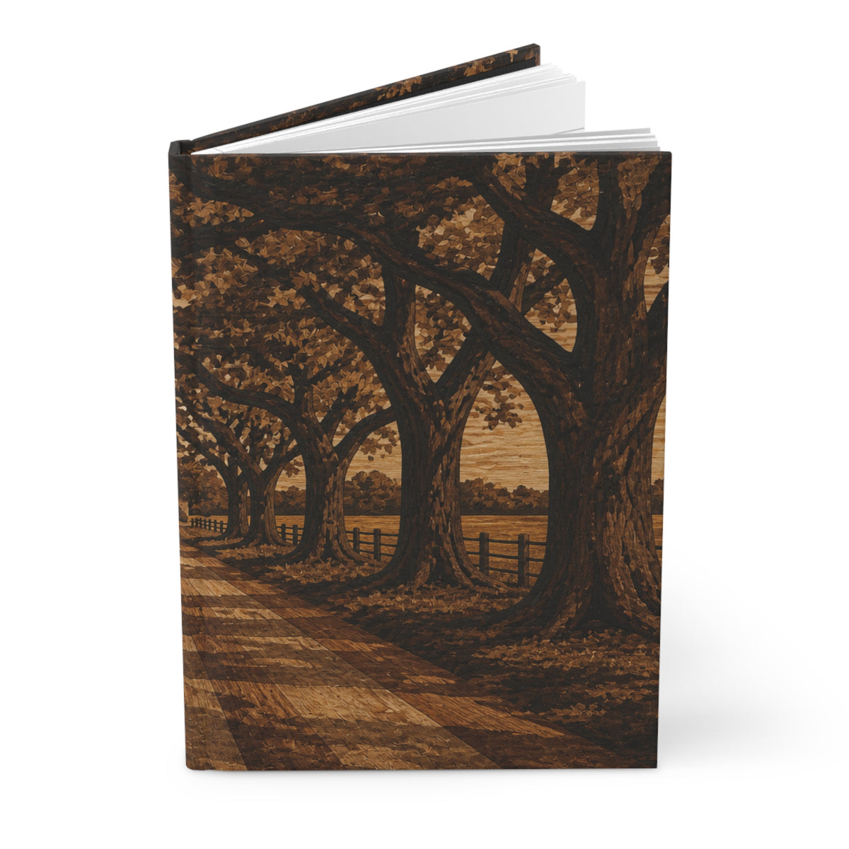 Hardcover Lined Journal – Marquetry Live-Oak Lane | 150-Page Notebook, 5.75x8