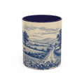Farmhouse Coffee Mug – Blue Country Transferware | Ceramic Accent Mug, 11oz or 15oz