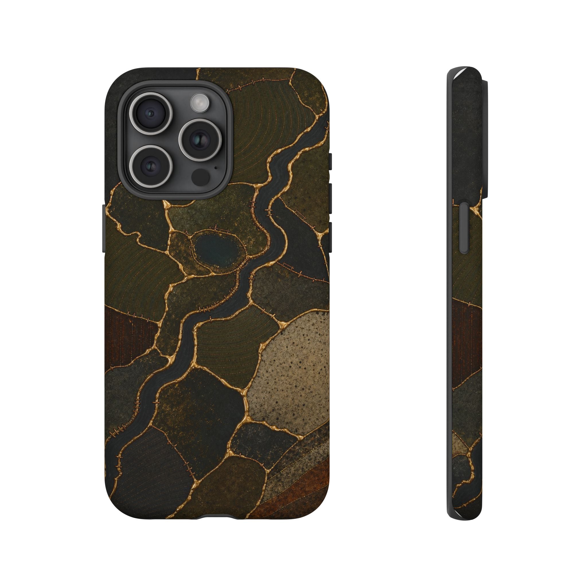 iPhone Case – Mended Ground Kintsugi | Tough Dual-Layer Case, iPhone 11–17