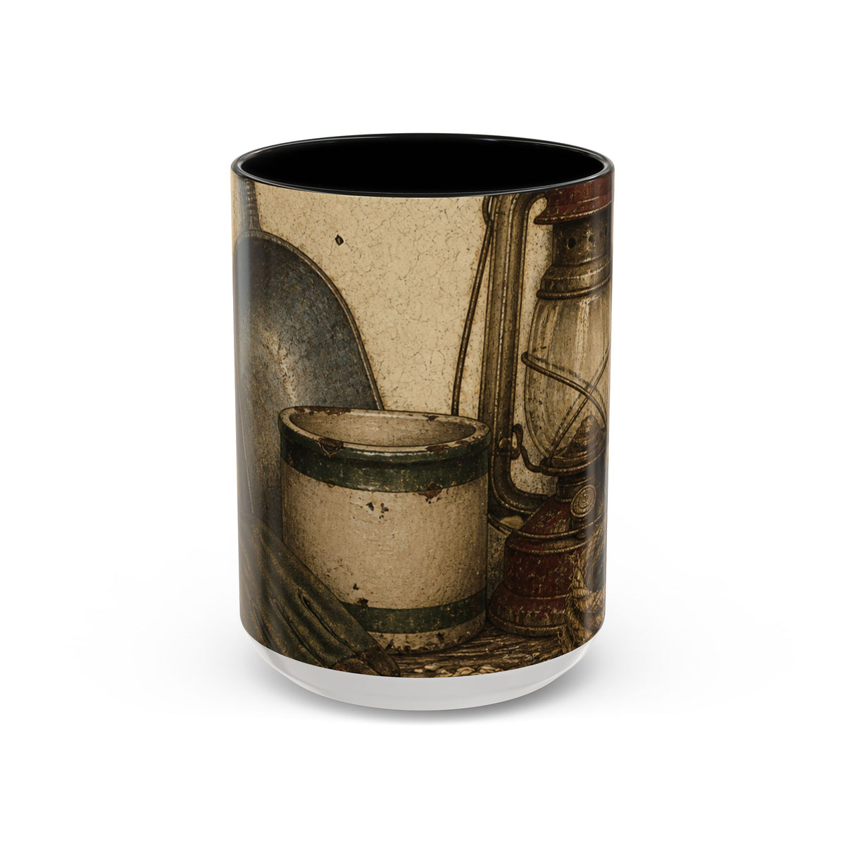 Farmhouse Coffee Mug – Feed-Room Still Life Enamel | Ceramic Accent Mug, 11oz or 15oz