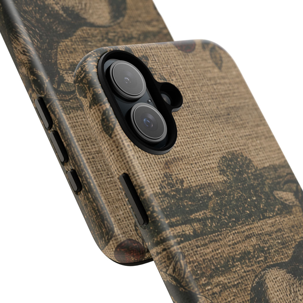 Goat iPhone Case – Pygmy Goats - Grain-Sack Orchard Gate | Tough Dual-Layer Case, iPhone 11–17