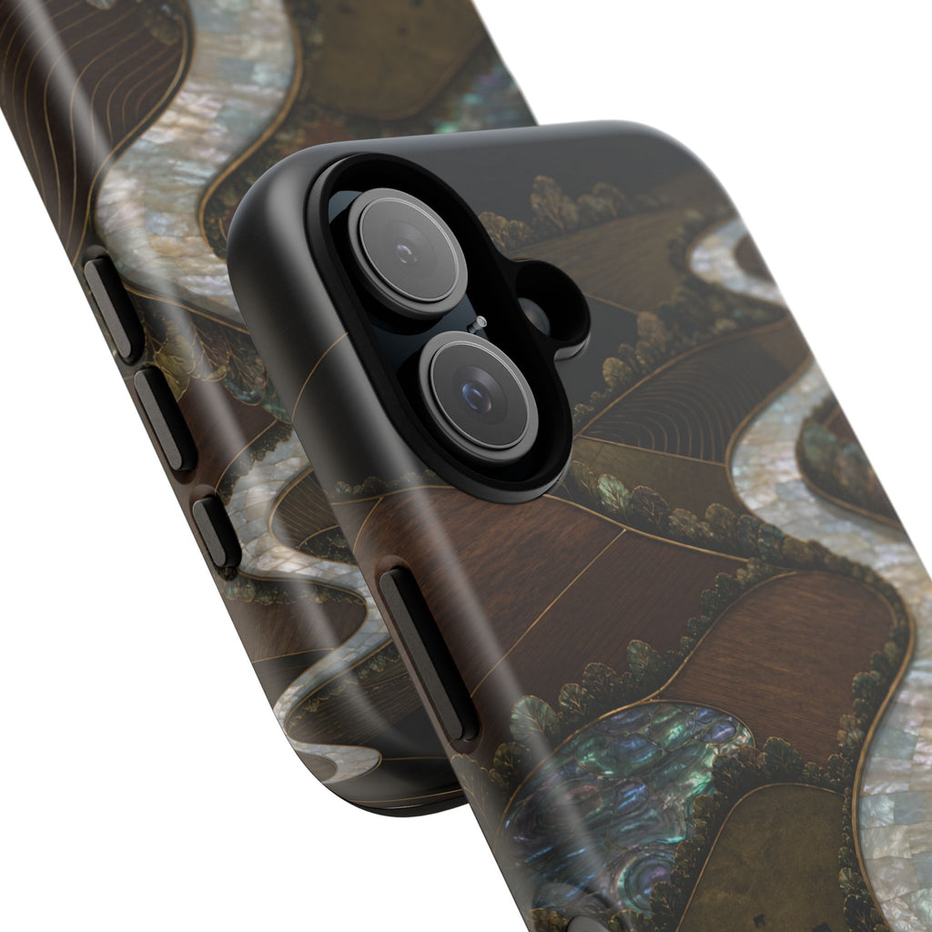 iPhone Case – River Fields Mother of Pearl | Tough Dual-Layer Case, iPhone 11–17