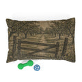 Washable Dog Bed – Grain-Sack Orchard Gate | Soft Fleece Pet Bed, 3 Sizes