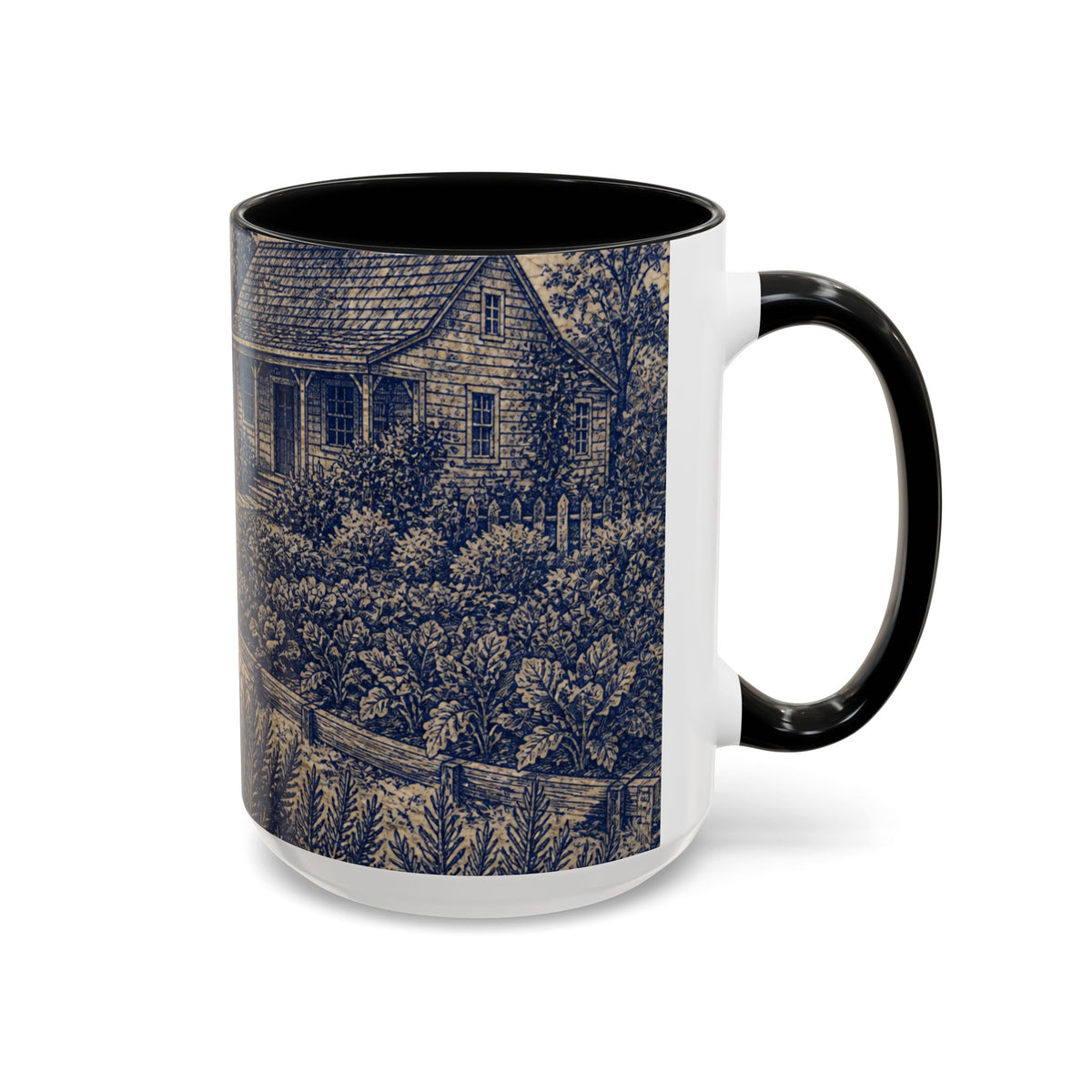 Farmhouse Coffee Mug – Transferware Kitchen Garden | Ceramic Accent Mug, 11oz or 15oz