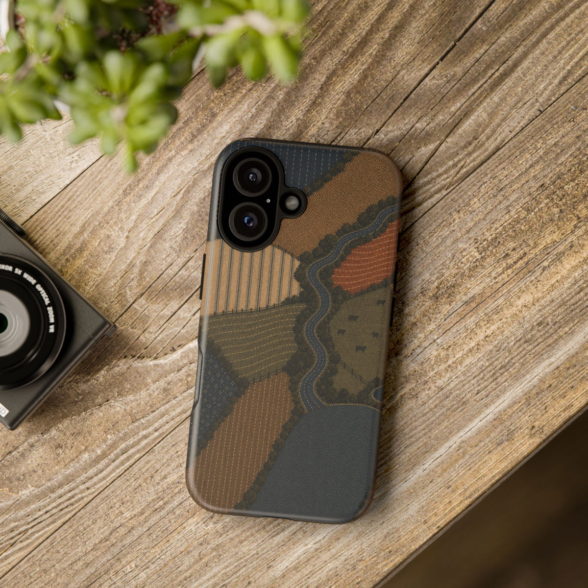 iPhone Case – Harvest From Above Patchwork | Tough Dual-Layer Case, iPhone 11–17