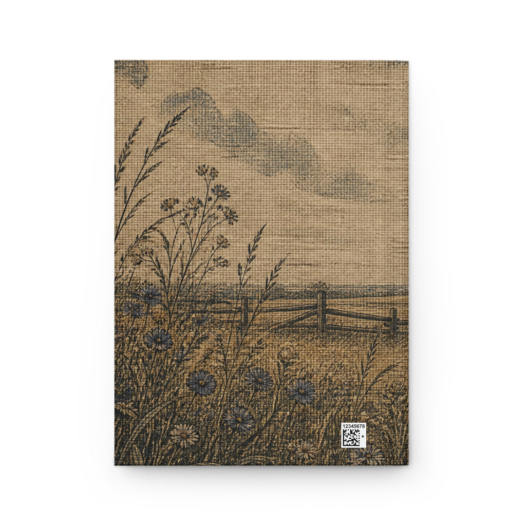 Hardcover Lined Journal – Linen Field & Barn | 150-Page Notebook, 5.75x8
