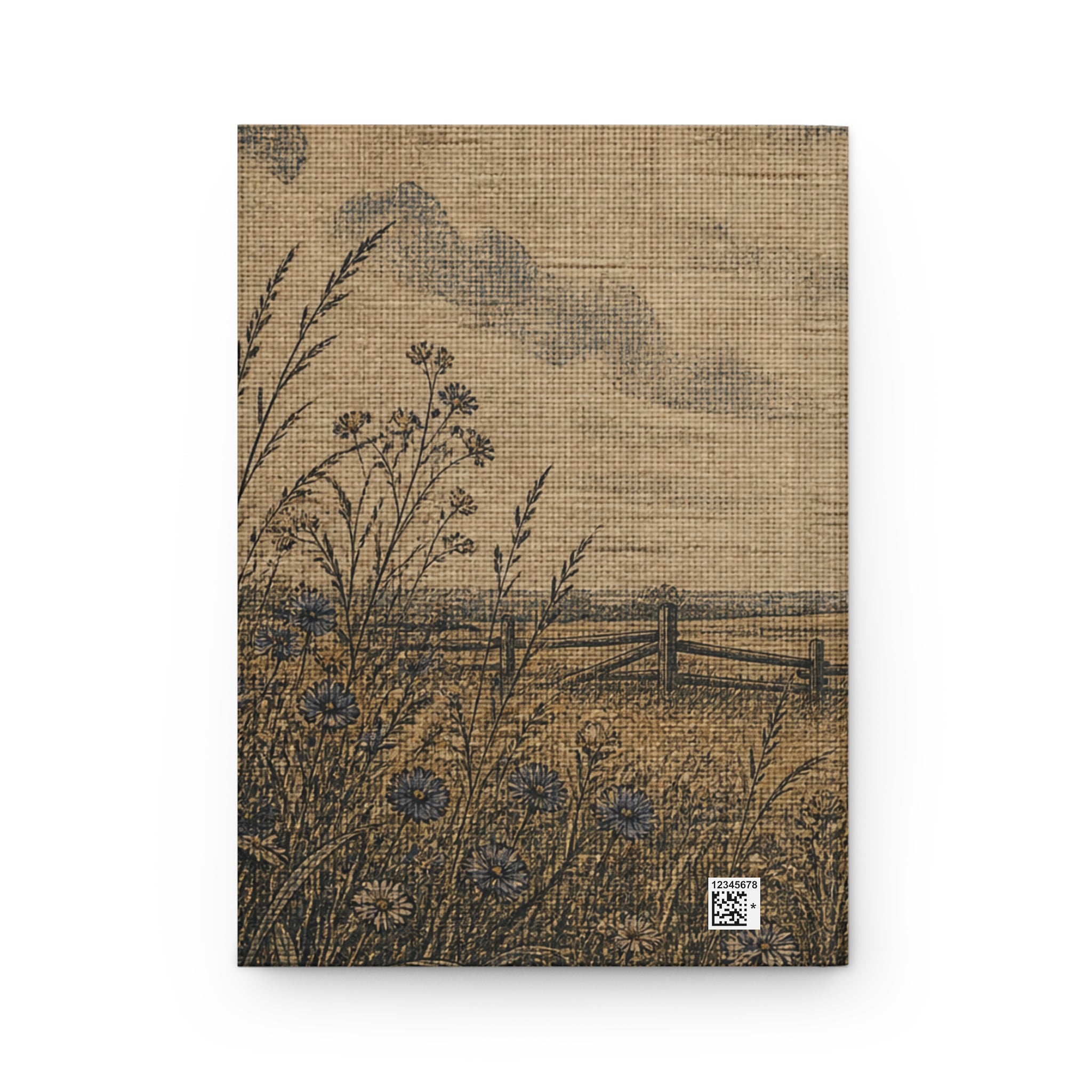 Hardcover Lined Journal – Linen Field & Barn | 150-Page Notebook, 5.75x8