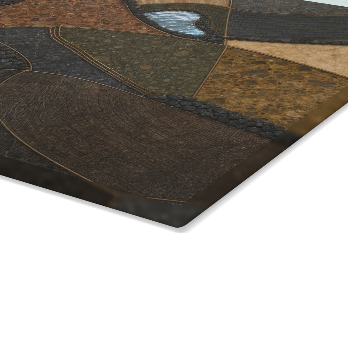 Glass Cutting Board – Field Mosaic | Tempered Glass Charcuterie & Serving Board