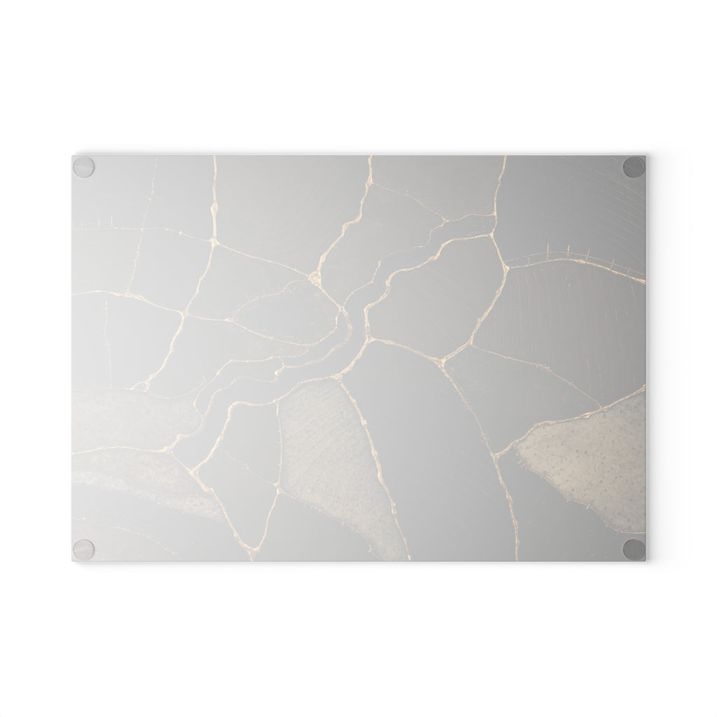 Glass Cutting Board – Mended Ground Kintsugi | Tempered Glass Charcuterie & Serving Board