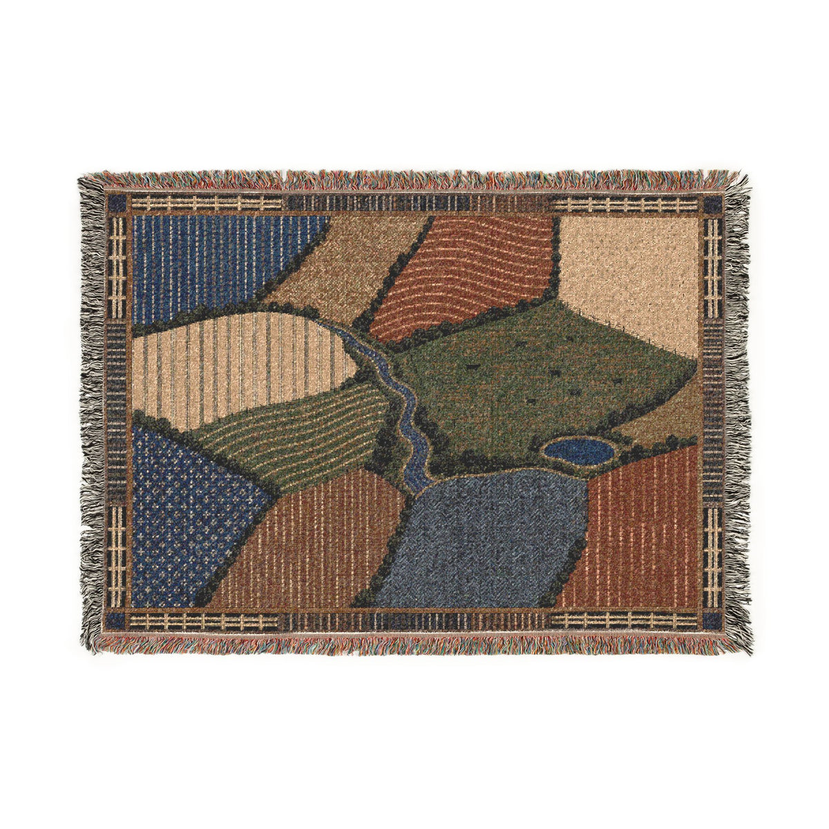 Woven Blanket – Harvest From Above | Cotton Wall Tapestry Throw, 52x37