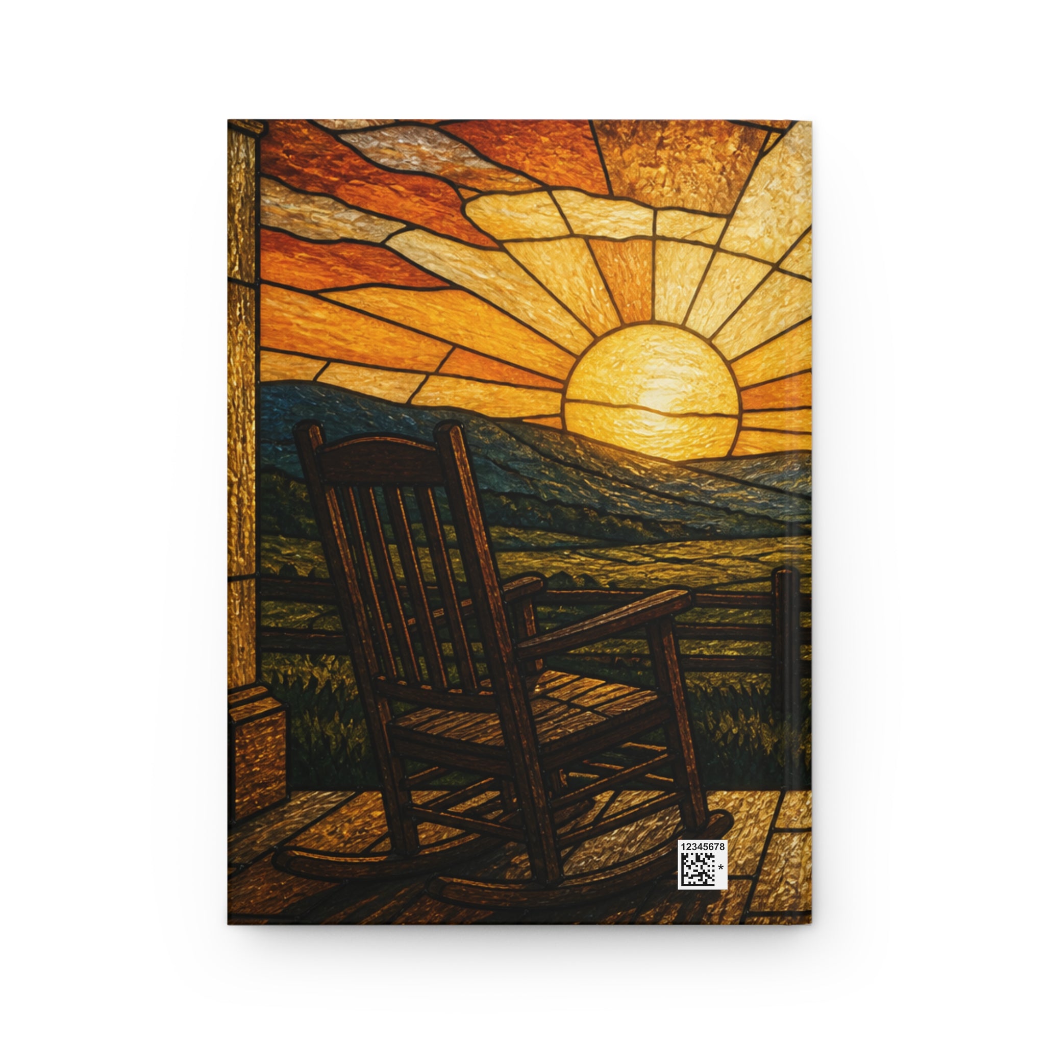 Hardcover Lined Journal – Stained Glass Porch Sunrise | 150-Page Notebook, 5.75x8