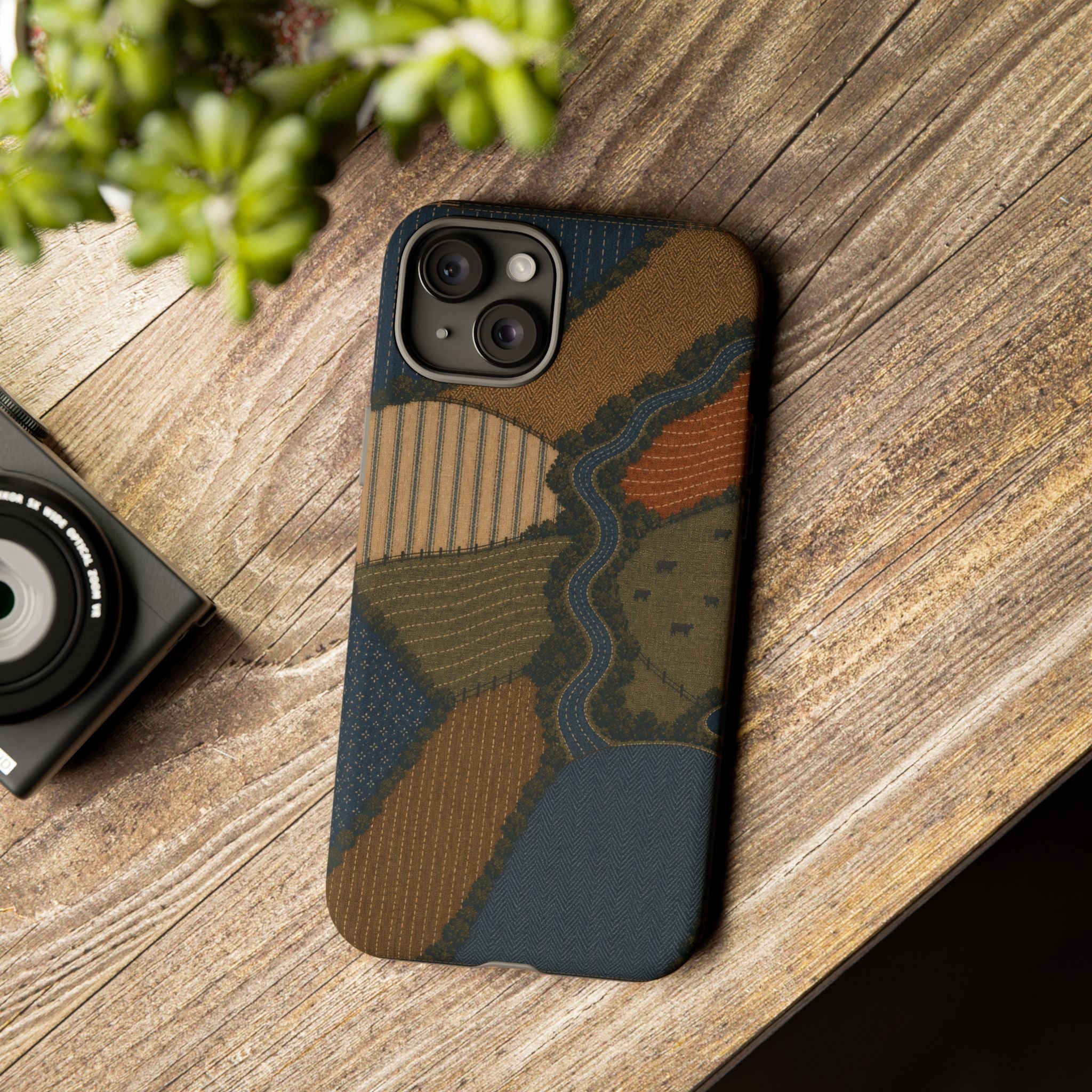 iPhone Case – Harvest From Above Patchwork | Tough Dual-Layer Case, iPhone 11–17