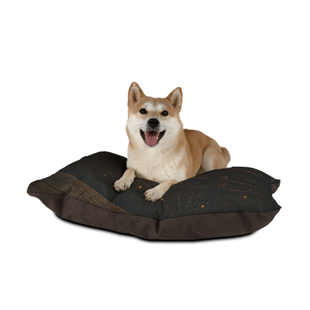 Firefly Washable Dog Bed – Night Linocut Fireflies | Soft Fleece Pet Bed, 3 Sizes