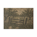 Glass Cutting Board – Grain-Sack Orchard Gate | Tempered Glass Charcuterie & Serving Board