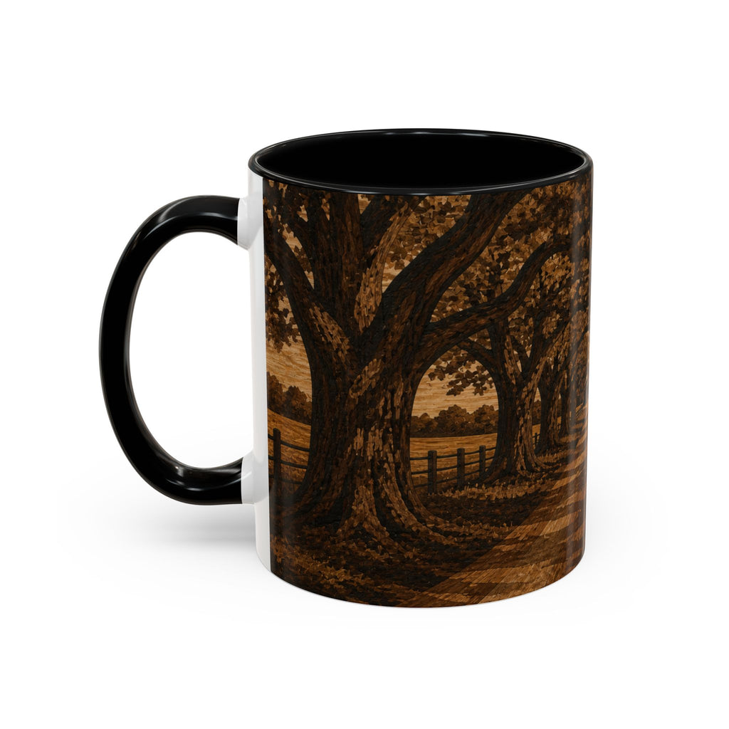 Farmhouse Coffee Mug – Marquetry Live-Oak Lane | Ceramic Accent Mug, 11oz or 15oz