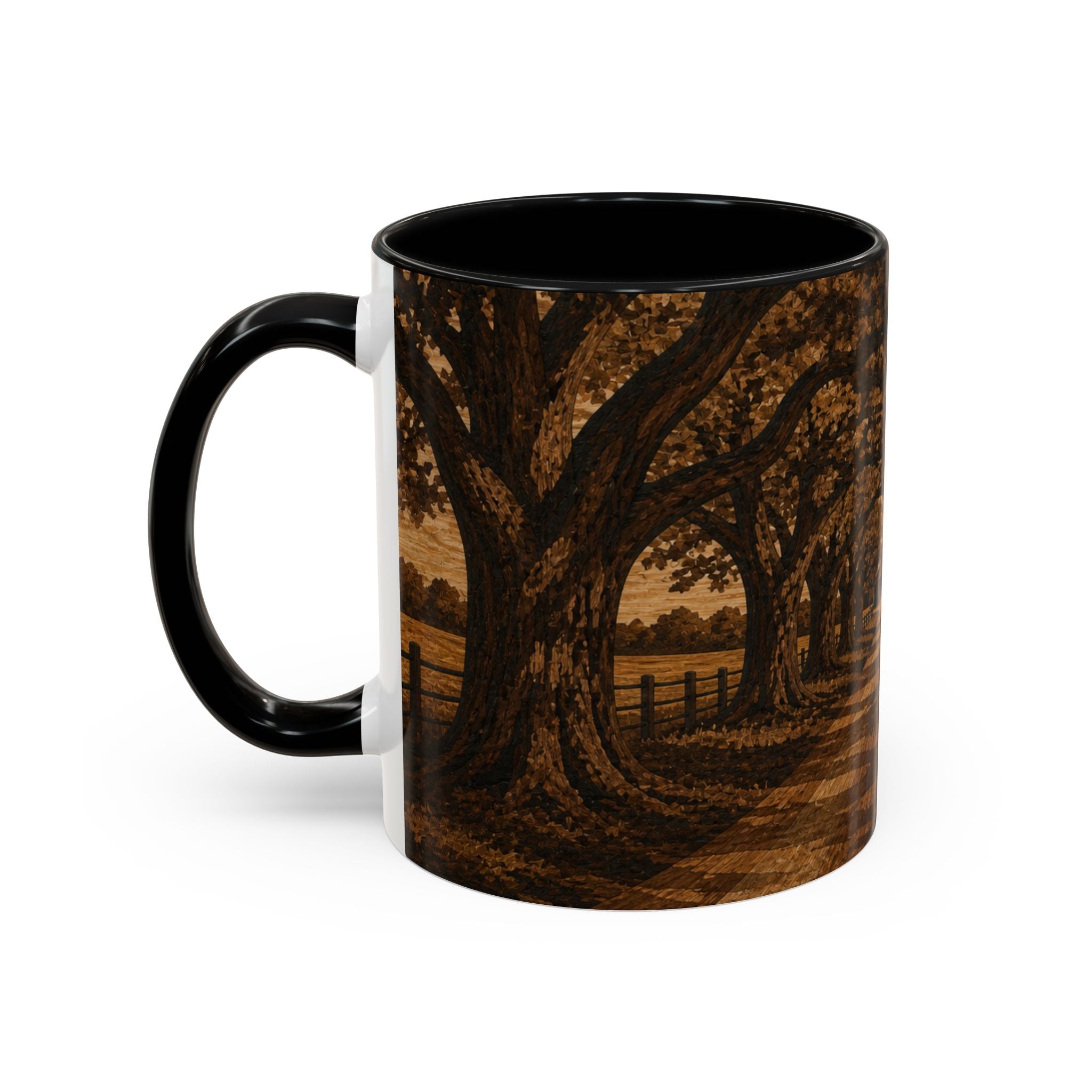 Farmhouse Coffee Mug – Marquetry Live-Oak Lane | Ceramic Accent Mug, 11oz or 15oz