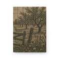 Hardcover Lined Journal – Grain-Sack Orchard Gate | 150-Page Notebook, 5.75x8