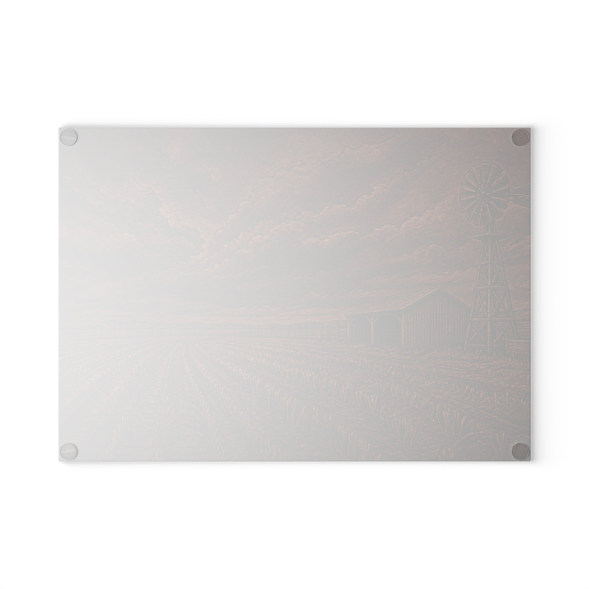 Windmill Glass Cutting Board – Embossed Leather Windmill | Tempered Glass Charcuterie & Serving Board
