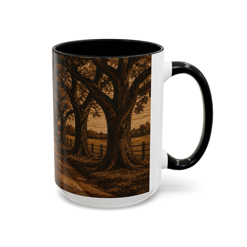 Farmhouse Coffee Mug – Marquetry Live-Oak Lane | Ceramic Accent Mug, 11oz or 15oz