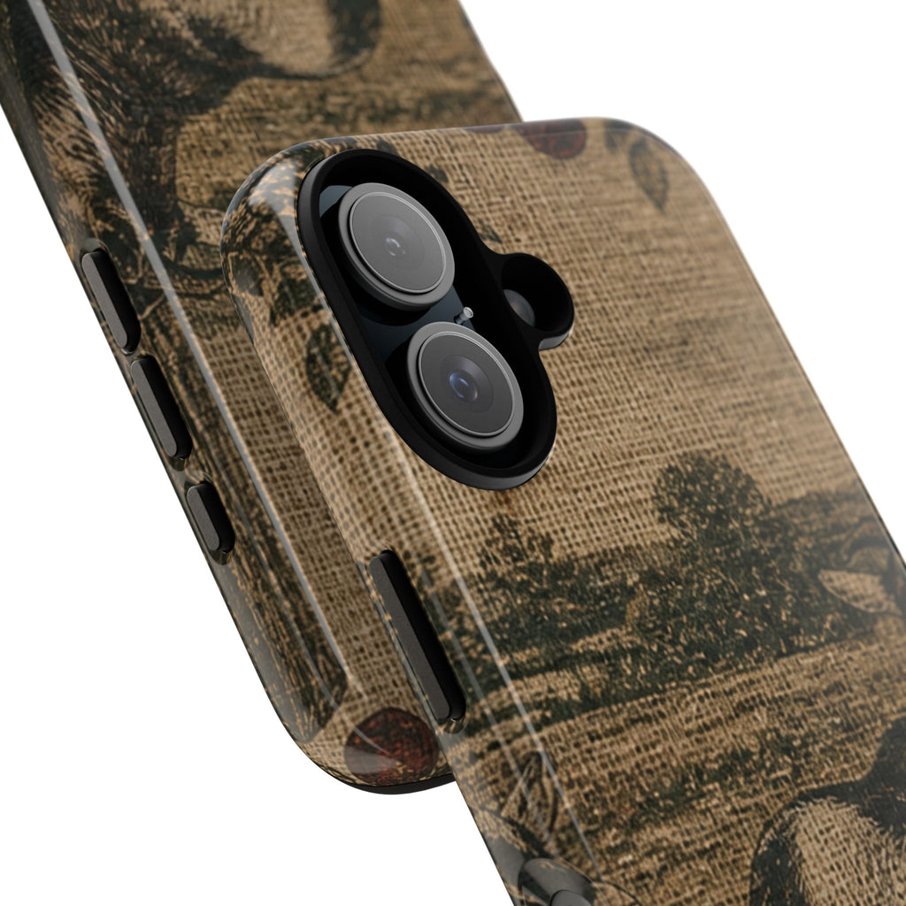 Goat iPhone Case – Pygmy Goats - Grain-Sack Orchard Gate | Tough Dual-Layer Case, iPhone 11–17