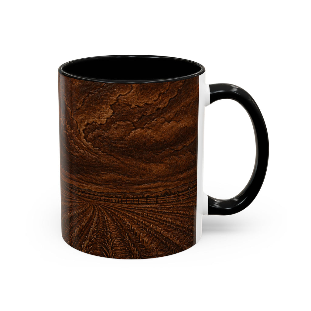 Windmill Farmhouse Coffee Mug – Embossed Leather Windmill | Ceramic Accent Mug, 11oz or 15oz