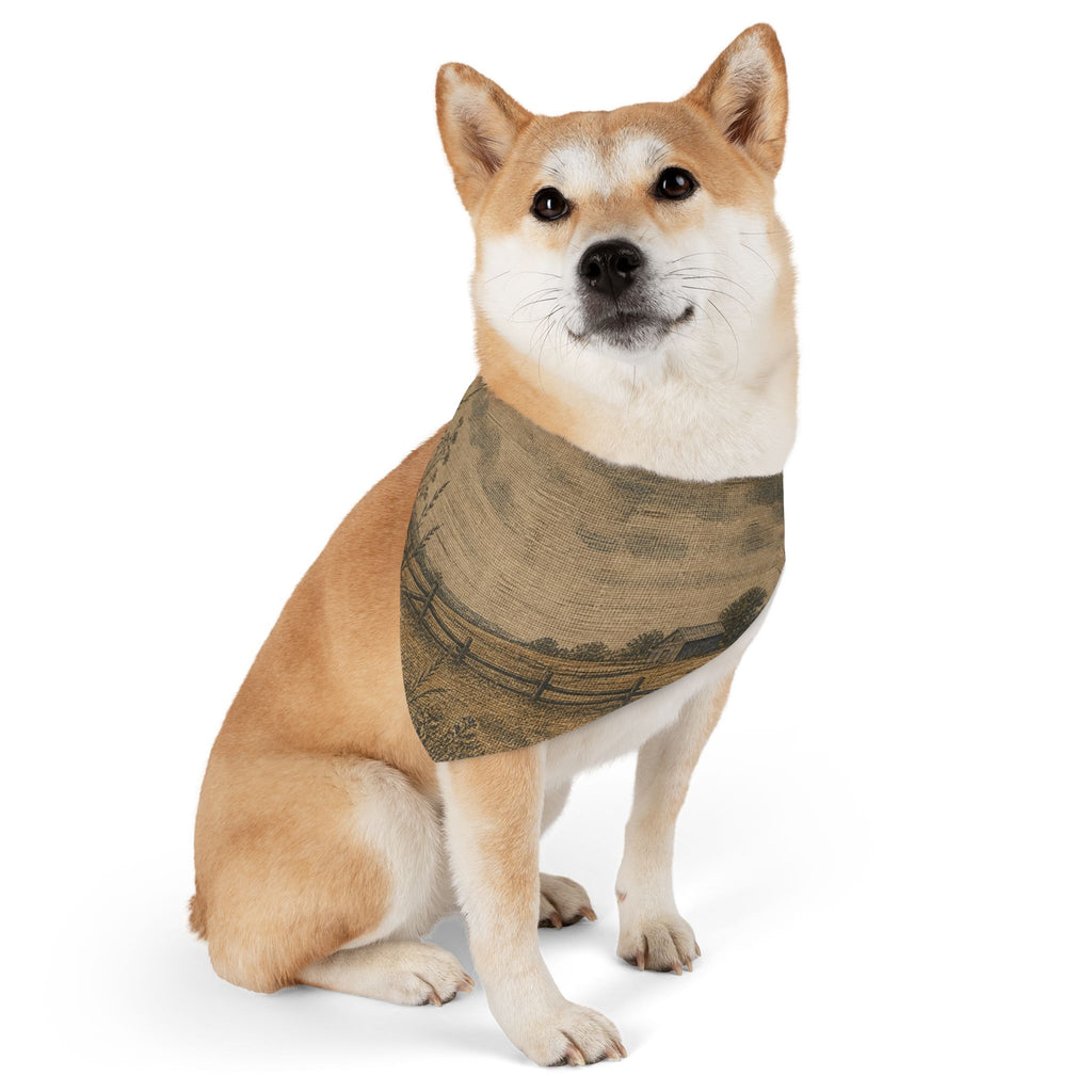 Dog Bandana Collar – Linen Field & Barn | Machine-Washable, S–XL
