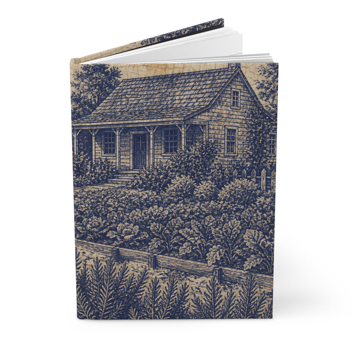 Hardcover Lined Journal – Transferware Kitchen Garden | 150-Page Notebook, 5.75x8