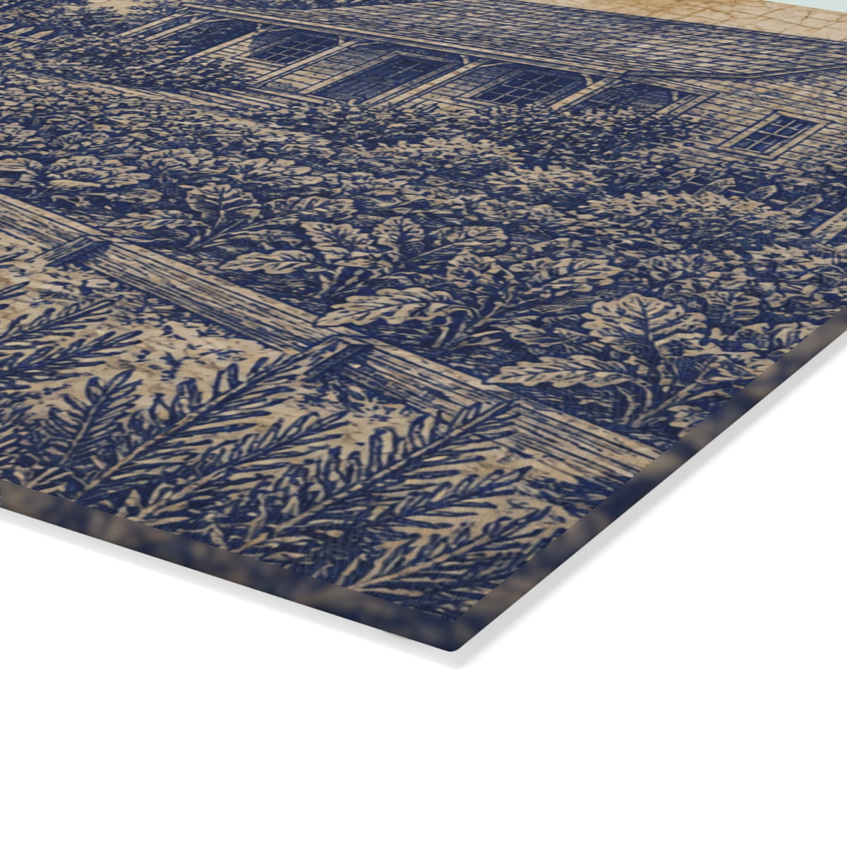 Glass Cutting Board – Transferware Kitchen Garden | Tempered Glass Charcuterie & Serving Board