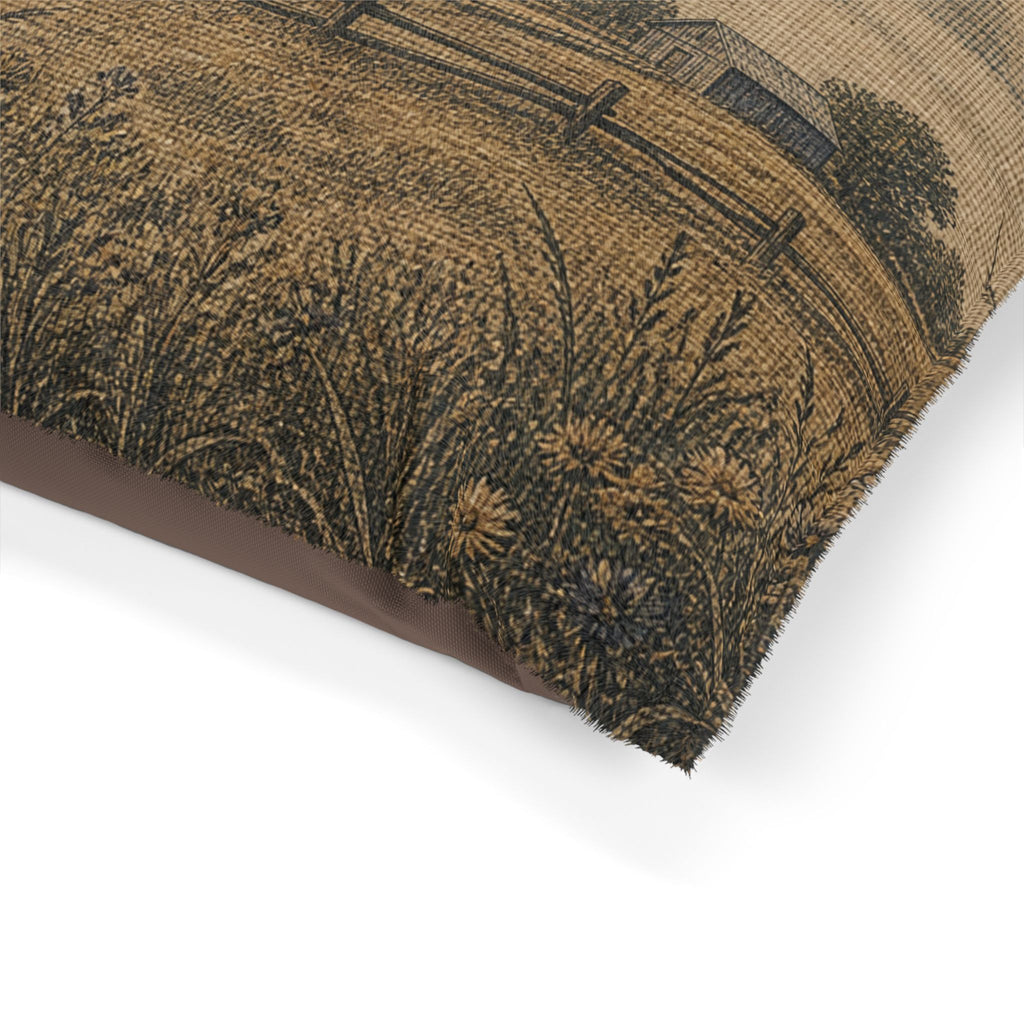 Washable Dog Bed – Linen Field & Barn | Soft Fleece Pet Bed, 3 Sizes