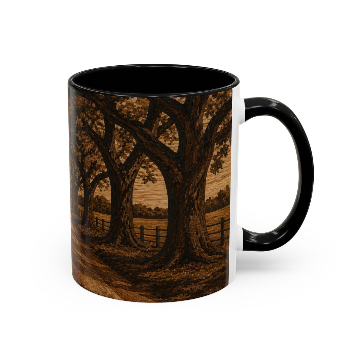 Farmhouse Coffee Mug – Marquetry Live-Oak Lane | Ceramic Accent Mug, 11oz or 15oz