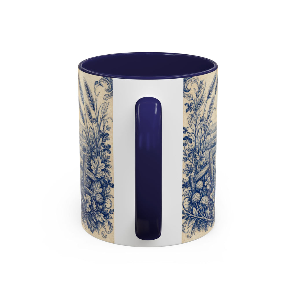 Farmhouse Coffee Mug – Blue Country Transferware | Ceramic Accent Mug, 11oz or 15oz