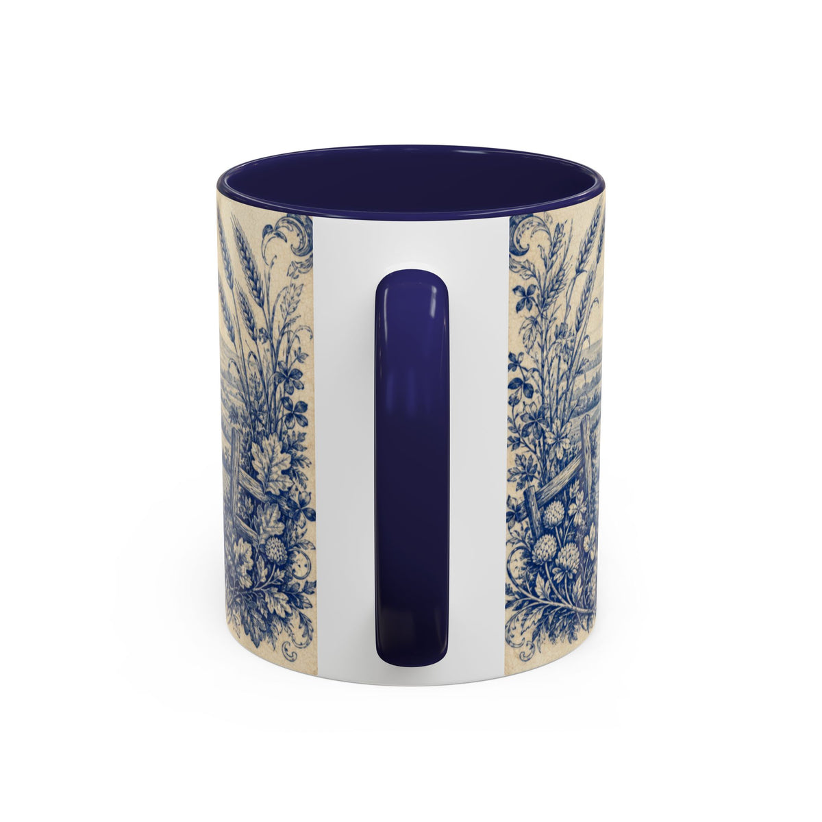 Farmhouse Coffee Mug – Blue Country Transferware | Ceramic Accent Mug, 11oz or 15oz