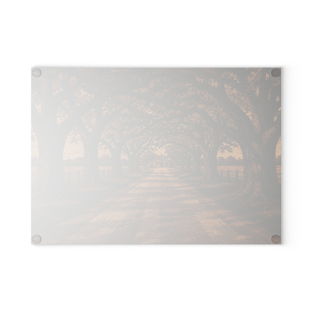 Glass Cutting Board – Marquetry Live-Oak Lane | Tempered Glass Charcuterie & Serving Board