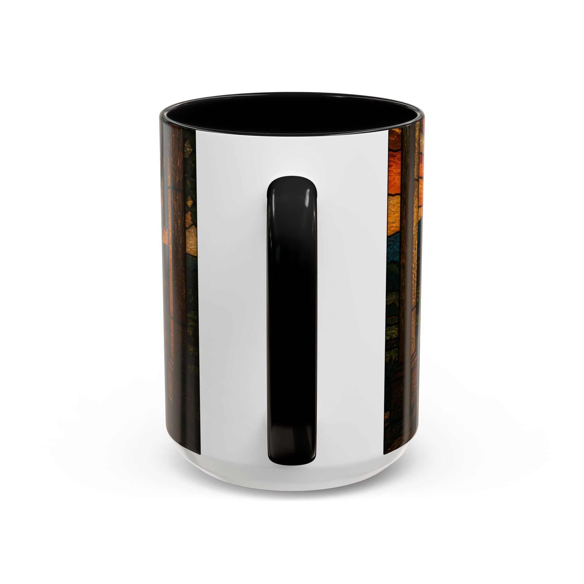 Farmhouse Coffee Mug – Stained Glass Porch Sunrise | Ceramic Accent Mug, 11oz or 15oz