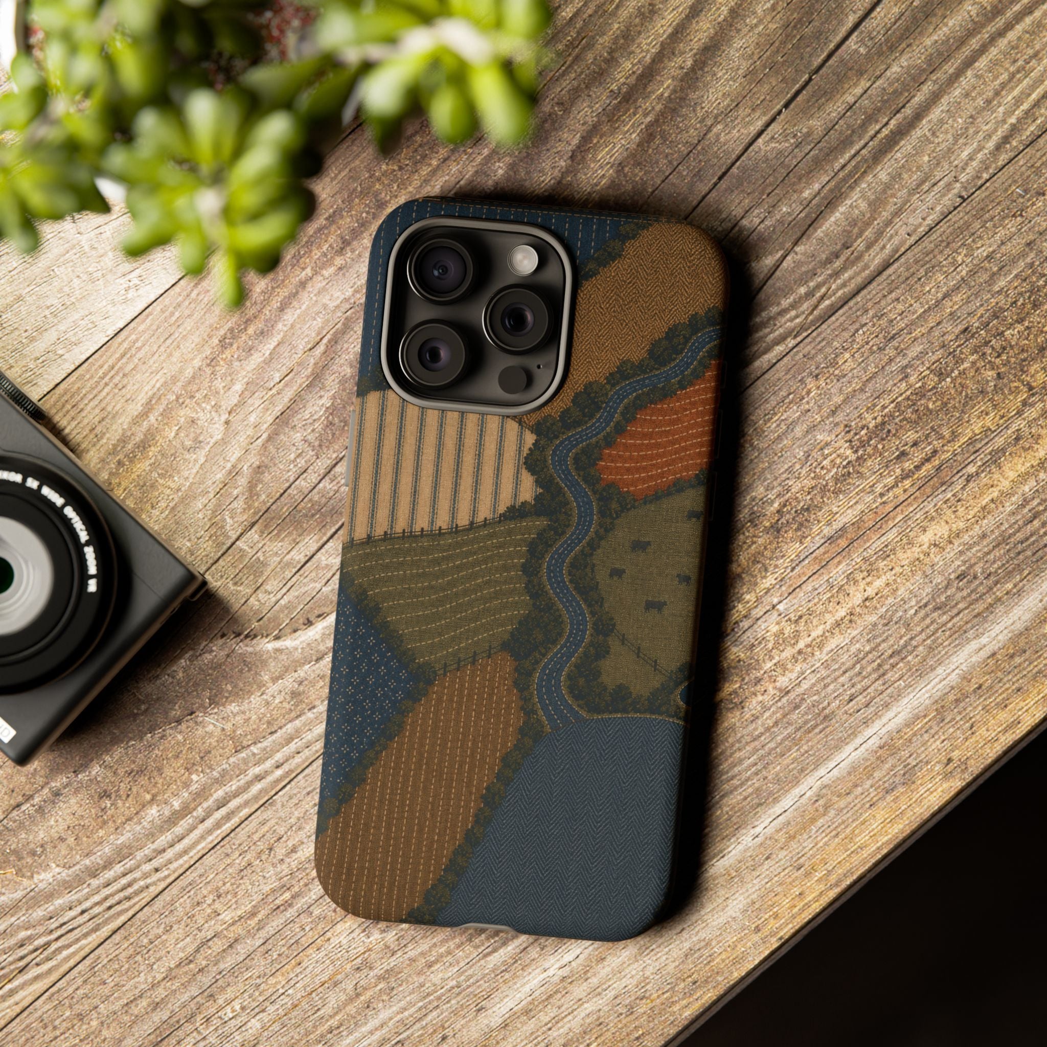 iPhone Case – Harvest From Above Patchwork | Tough Dual-Layer Case, iPhone 11–17