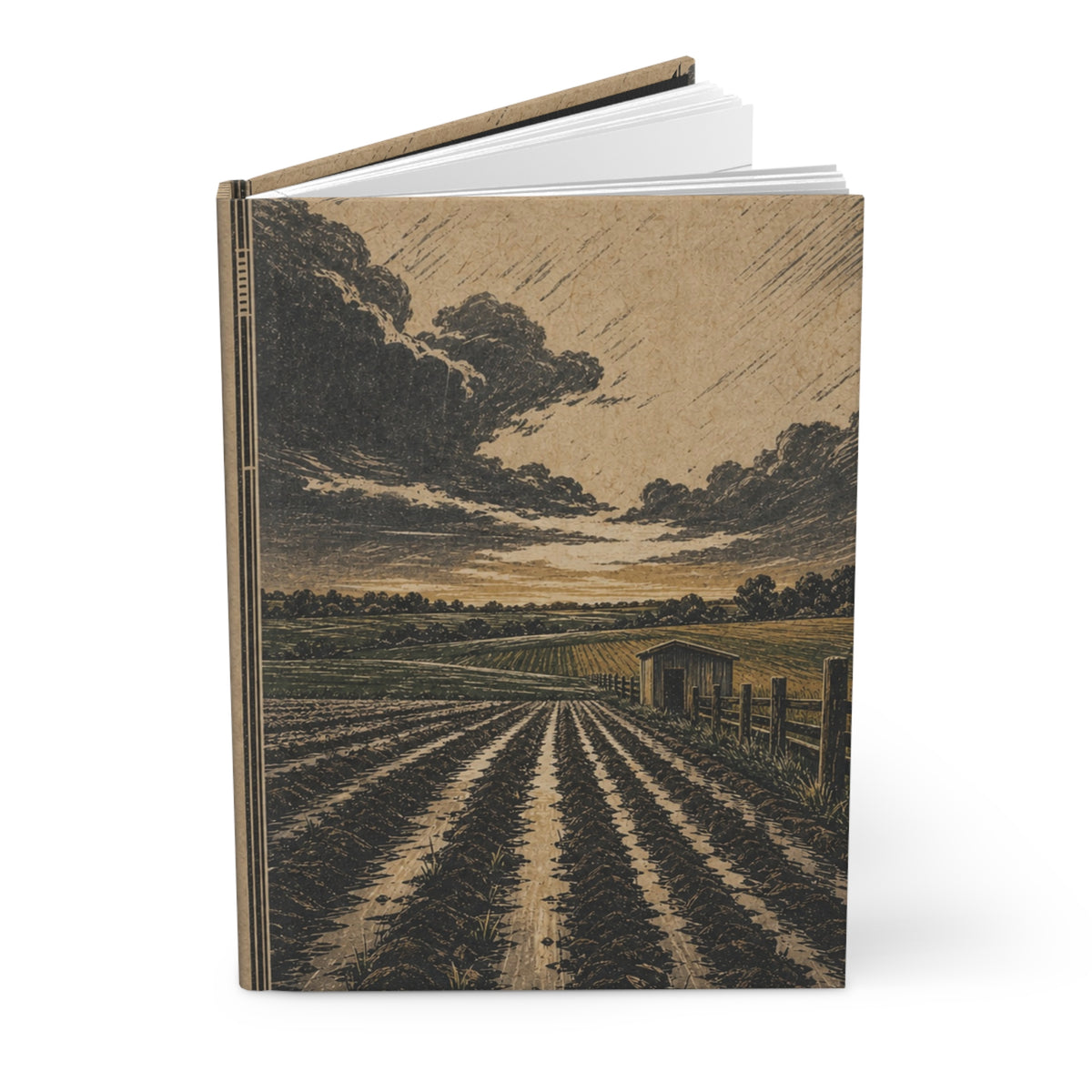 Hardcover Lined Journal – After the Rain Linocut | 150-Page Notebook, 5.75x8