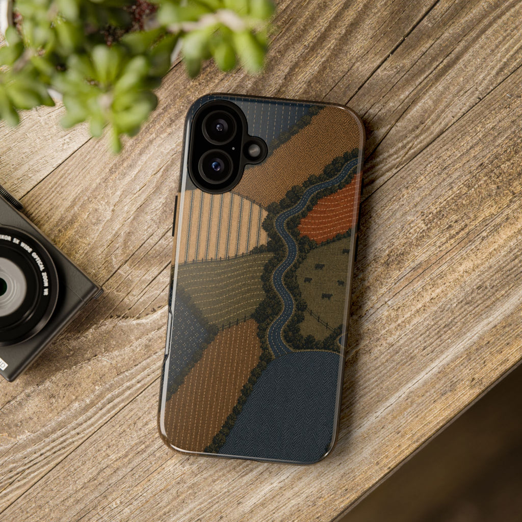 iPhone Case – Harvest From Above Patchwork | Tough Dual-Layer Case, iPhone 11–17