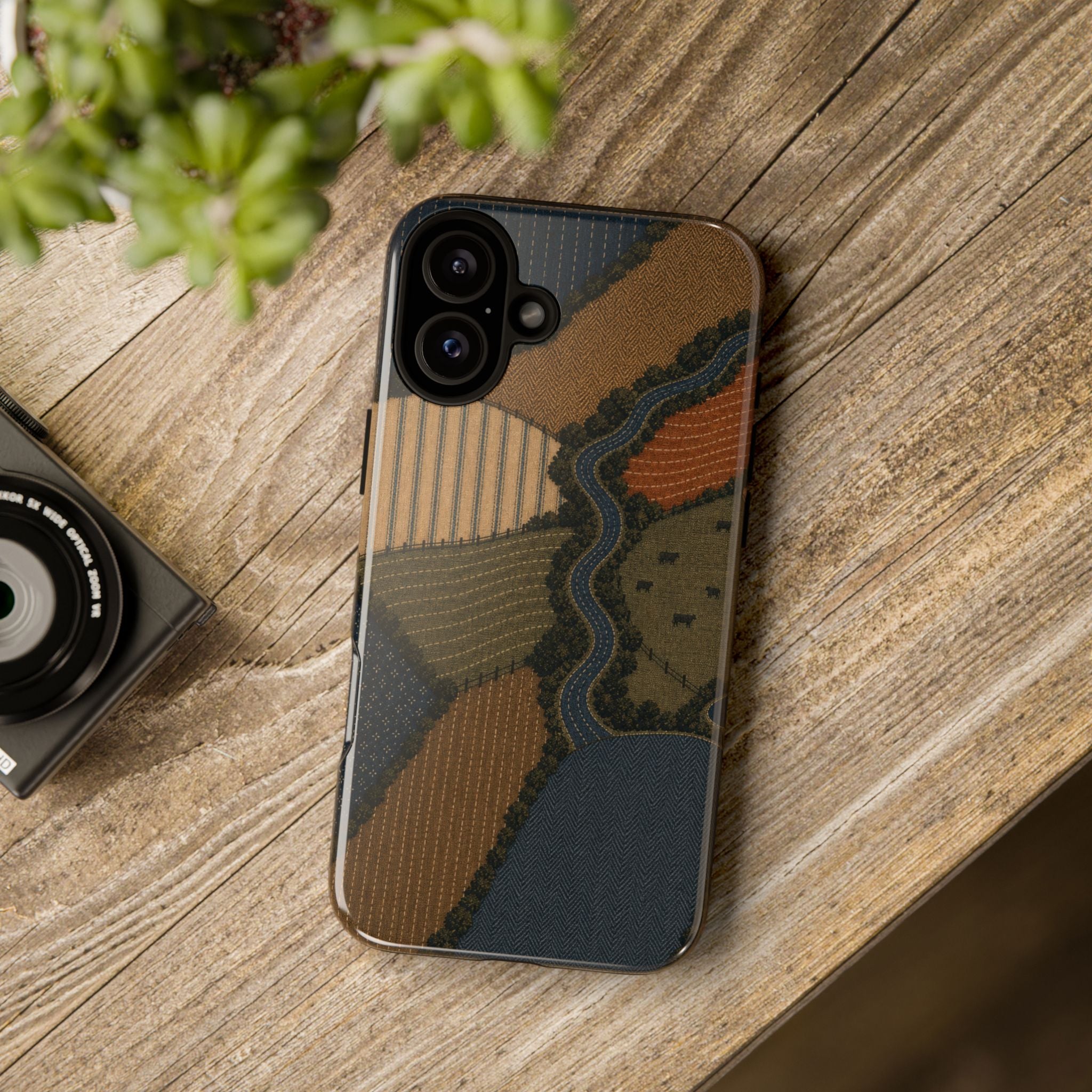 iPhone Case – Harvest From Above Patchwork | Tough Dual-Layer Case, iPhone 11–17