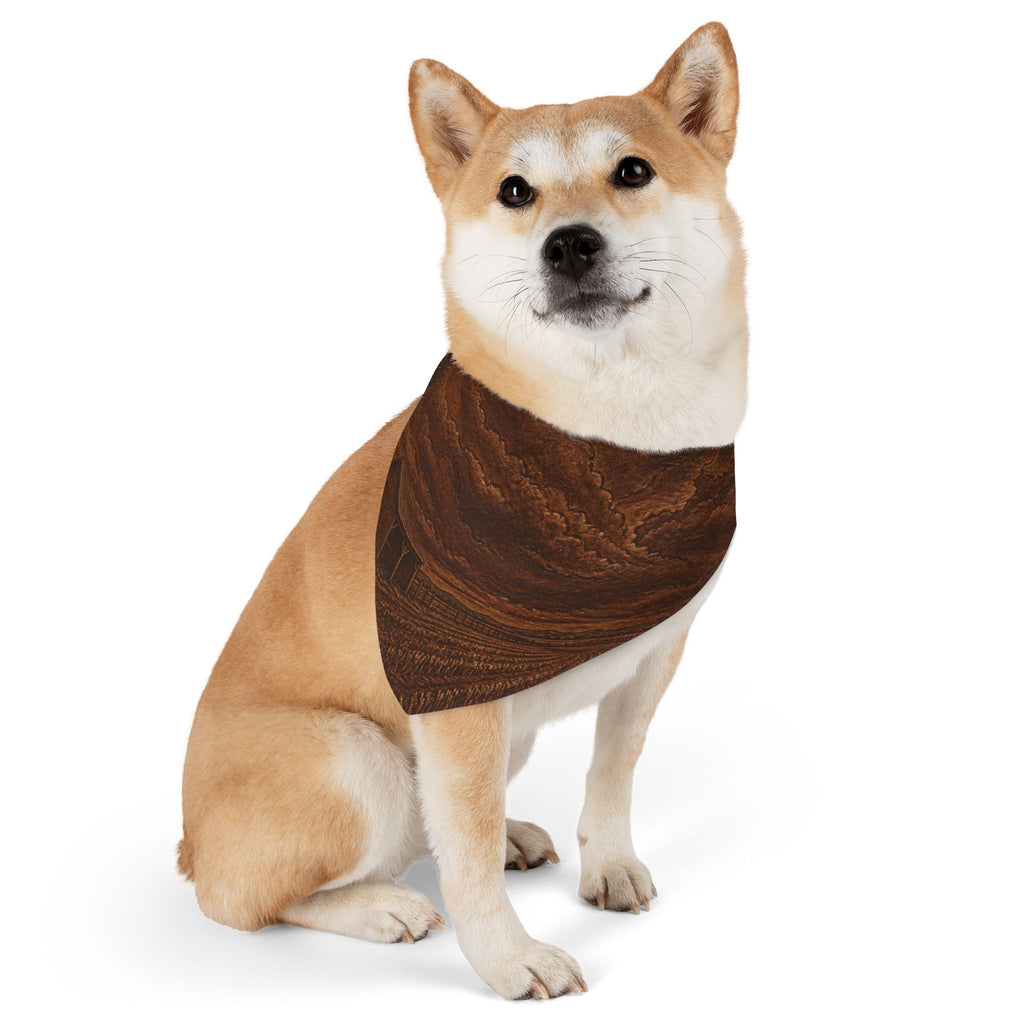 Windmill Dog Bandana Collar – Embossed Leather Windmill | Machine-Washable, S–XL