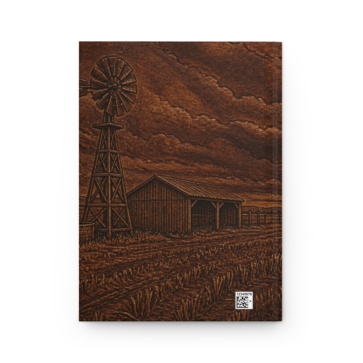 Windmill Hardcover Lined Journal – Embossed Leather Windmill | 150-Page Notebook, 5.75x8