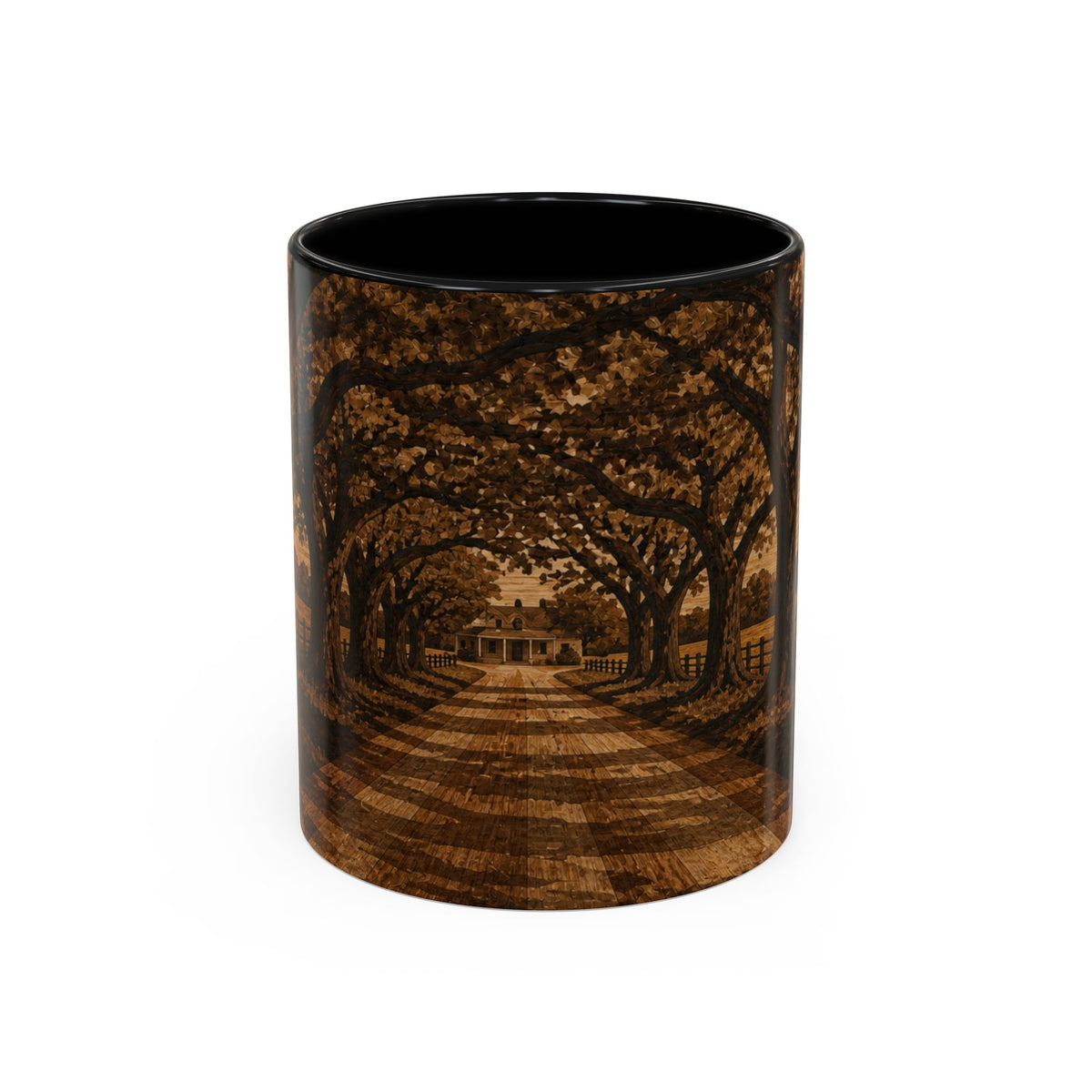Farmhouse Coffee Mug – Marquetry Live-Oak Lane | Ceramic Accent Mug, 11oz or 15oz