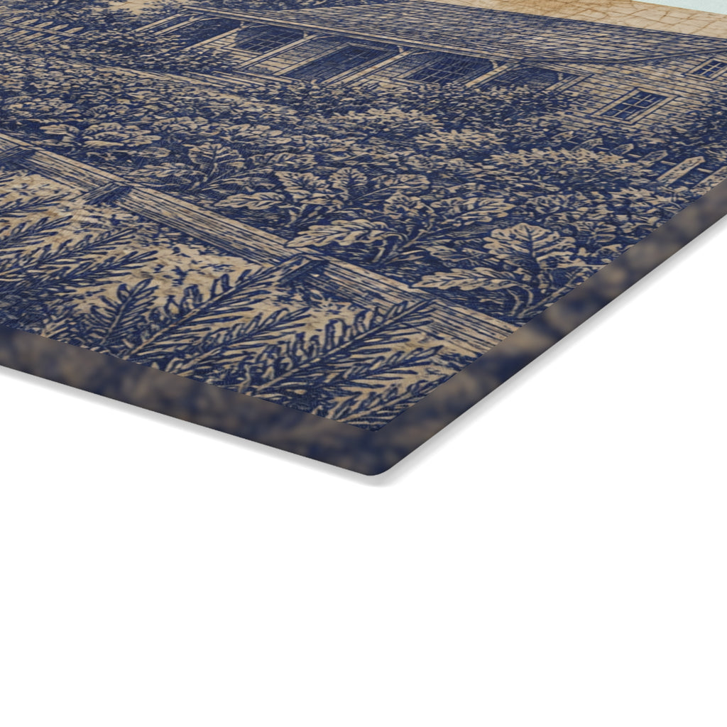 Glass Cutting Board – Transferware Kitchen Garden | Tempered Glass Charcuterie & Serving Board