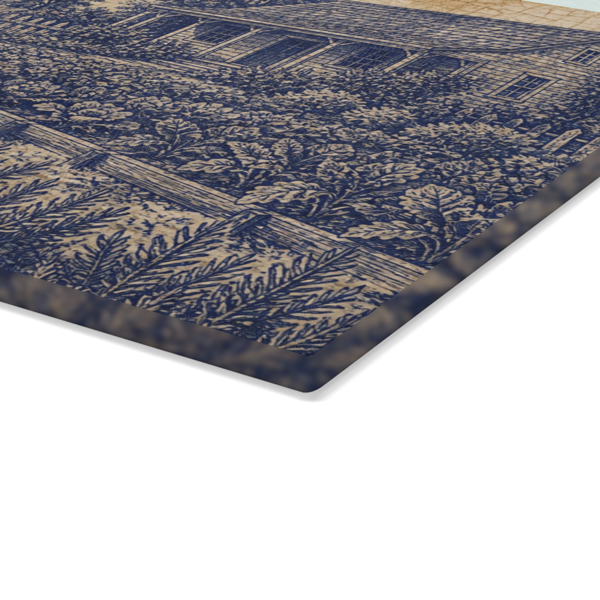 Glass Cutting Board – Transferware Kitchen Garden | Tempered Glass Charcuterie & Serving Board