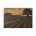 Glass Cutting Board – Quilted Pasture Sunset | Tempered Glass Charcuterie & Serving Board