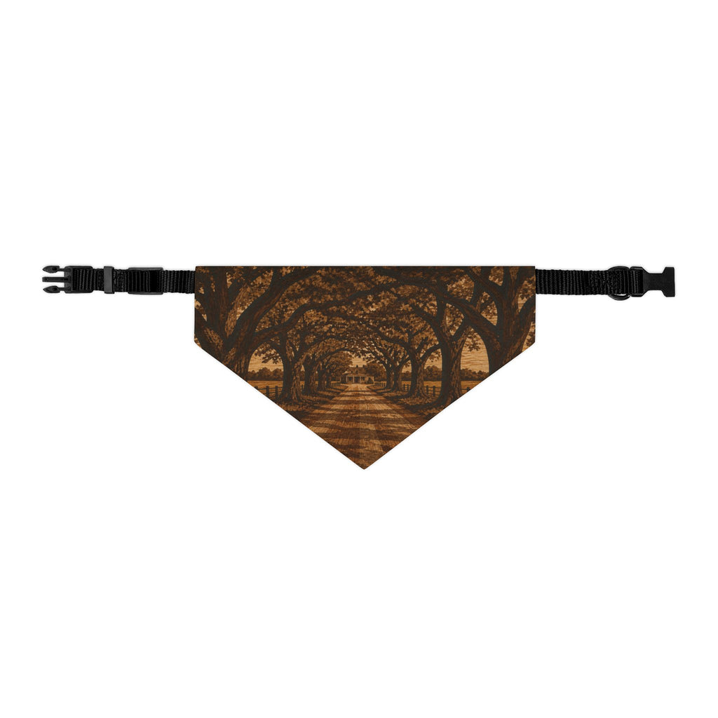Dog Bandana Collar – Marquetry Live-Oak Lane | Machine-Washable, S–XL