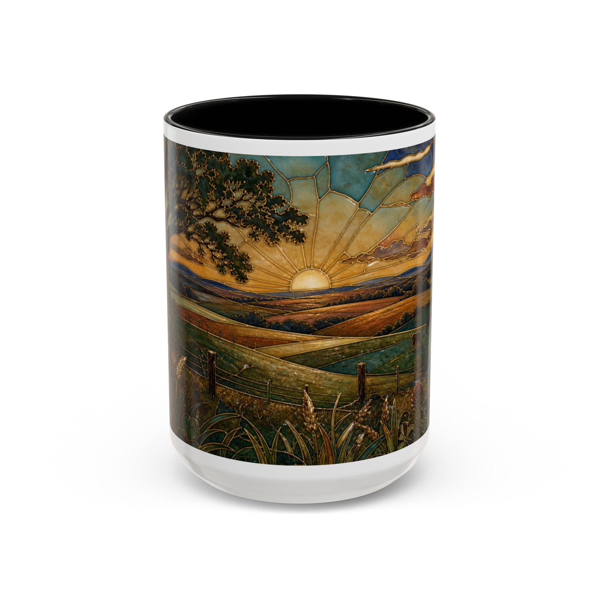Farmhouse Coffee Mug – First Light Cloisonné | Ceramic Accent Mug, 11oz or 15oz